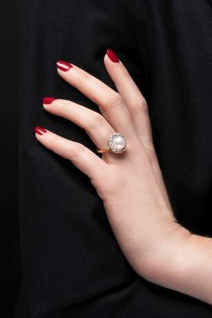 Perl-Diamant-Ring. - photo 2