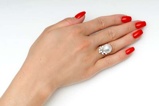 Perl-Diamant-Ring. - photo 3