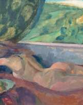 Franz Nölken (Hamburg 1884 - La Capelle 1918). Liegender Rückenakt.