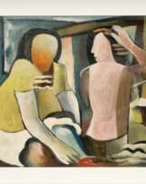 Hannes Schultze-Froitzheim (Wuppertal-Elberfeld 1904 - Kiel 1995). Zwei Frauen im Atelier.