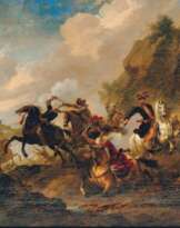 Jan van Huchtenburgh (Haarlem 1647 - Amsterdam 1733). Polnische und türkische Kavallerie im Gefecht.