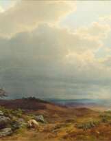 Johann Wilhelm Cordes (Lübeck 1824 - Lübeck 1869). Weiter Himmel über der Heide.