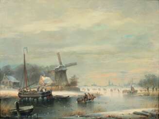 Gerardus Hendriks (Amsterdam 1804 - Rotterdam 1859). Eisvergnügen.