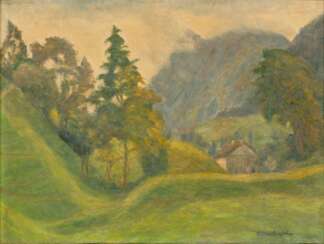 Otto Modersohn (Soest 1865 - Fischerhude 1943). Landschaft bei Unterjoch.