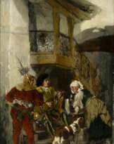Gotthardt Kuehl (Lübeck 1850 - Dresden 1915). Der Lautenspieler.
