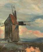 Franz Bunke. Franz Bunke (Schwaan 1857 - Weimar 1939). Windmühle in der Landschaft.