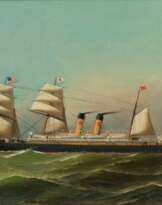 Antonio Niccolò Gasparo Jacobsen (Kopenhagen 1850 - New York 1921). Die Westernland auf der Fahrt in die USA.