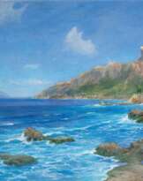 Hans Bohrdt (Berlin 1857 - Berlin 1945). An der Küste von Capri.