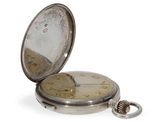 Taschenuhr: Silbersavonnette mit Viertelstundenrepetition, E. Leicht Mayer & Co. Luzerne, ca. 1930 - photo 5