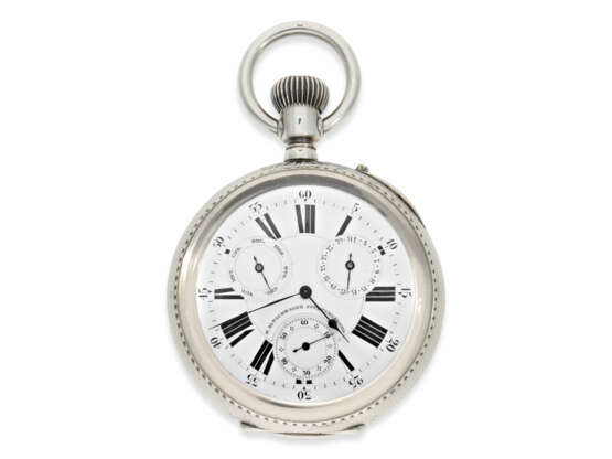 Taschenuhr: außergewöhnlich große russische Kalender-Uhr, Ankerchronometer in schwerem Silbergehäuse, Bernhard Friedrich Altschwager (1862–1931), St. Petersburg - photo 1