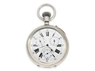 Taschenuhr: außergewöhnlich große russische Kalender-Uhr, Ankerchronometer in schwerem Silbergehäuse, Bernhard Friedrich Altschwager (1862–1931), St. Petersburg