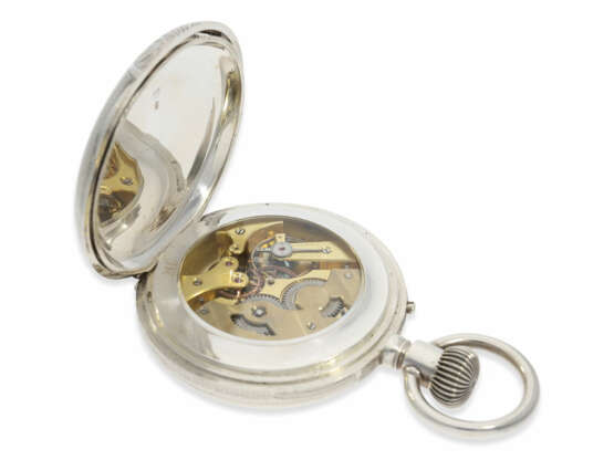 Taschenuhr: außergewöhnlich große russische Kalender-Uhr, Ankerchronometer in schwerem Silbergehäuse, Bernhard Friedrich Altschwager (1862–1931), St. Petersburg - photo 4