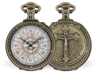 Taschenuhr: äußerst seltene französische Taschenuhr für katholische Priester, Ratel, Horloger Bte. De N.S.P. le Pape, 53 Rue Monsieur le Prince, Paris, ca.1880
