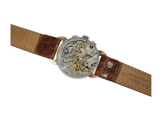 Armbanduhr: sehr seltener, früher Jaeger Chronograph in Stahl/Rotgold, Referenz 22487, 40er-Jahre - Foto 2