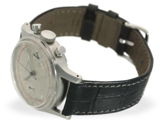 Armbanduhr: hervorragend erhaltener, großer Stahl-Chronograph, Longines-Wittnauer mit Originalbox, ca. 1940 - Foto 3