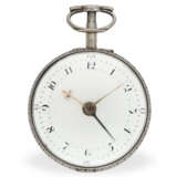 Taschenuhr: frühe silberne Taschenuhr mit Alarm auf Glocke, S & C Jorce London, ca. 1790 - Foto 3