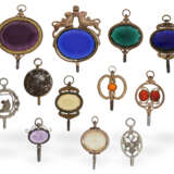 Uhrenschlüssel: umfangreiche Sammlung früher Taschenuhrenschlüssel, ca. 1750-1850 - Foto 6