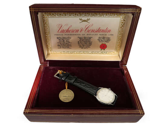 Armbanduhr: flache, seltene Vacheron & Constantin "Calatrava" in Weißgold, Ref.6183, Box und Originalpapiere - фото 2