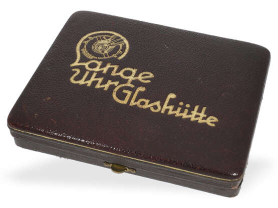 Taschenuhr: A. Lange & Söhne Glashütte Goldsavonnette mit Originalbox, aus der Zeit des Art déco - Foto 8