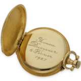 Taschenuhr/Anhängeuhr: extrem seltene, frühe Le Coultre Jugendstiluhr mit Drachenbrosche, No. 3690, Paris ca.1900 - Foto 5