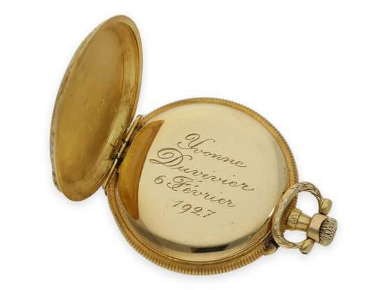 Taschenuhr/Anhängeuhr: extrem seltene, frühe Le Coultre Jugendstiluhr mit Drachenbrosche, No. 3690, Paris ca.1900 - Foto 5