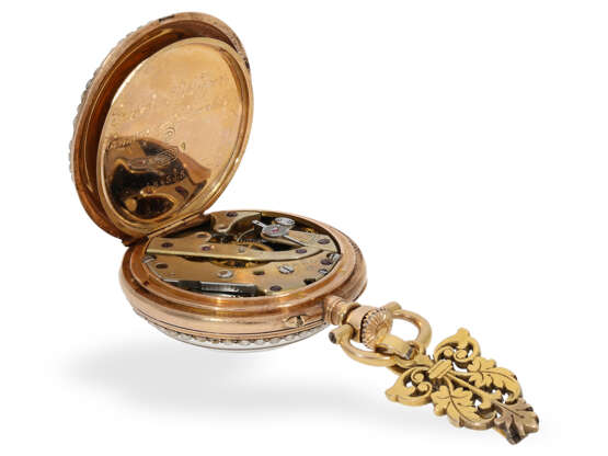 Taschenuhr/Anhängeuhr: seltene Vacheron & Constantin Gold/Emaille-Präzisionstaschenuhr, ca. 1897 - photo 6