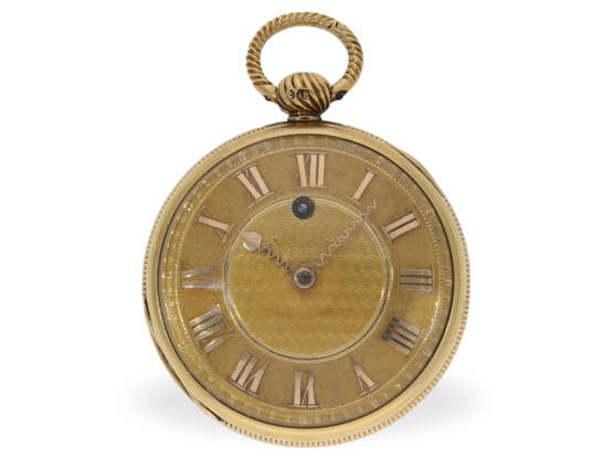 Taschenuhr: 18K Spindeluhr mit massiv goldenem Zifferblatt, De La Cour Chatham No.2915, HM 1820 - фото 1
