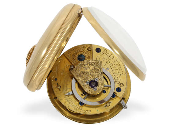 Taschenuhr: 18K Spindeluhr mit massiv goldenem Zifferblatt, De La Cour Chatham No.2915, HM 1820 - photo 2