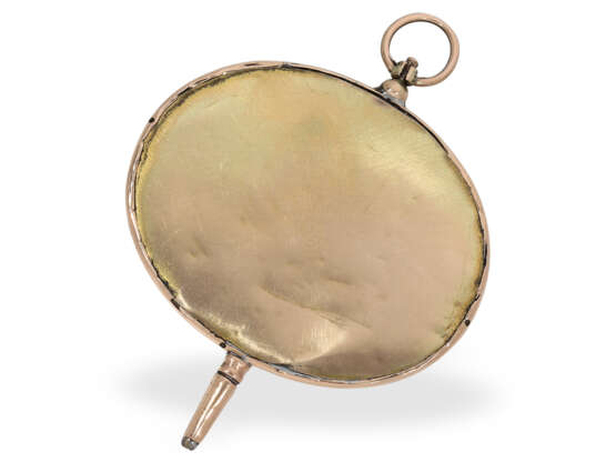 Uhrenschlüssel: einzigartiger Spindeluhrenschlüssel mit Miniaturmalerei in Spitzenqualität, ca. 1820 - photo 2