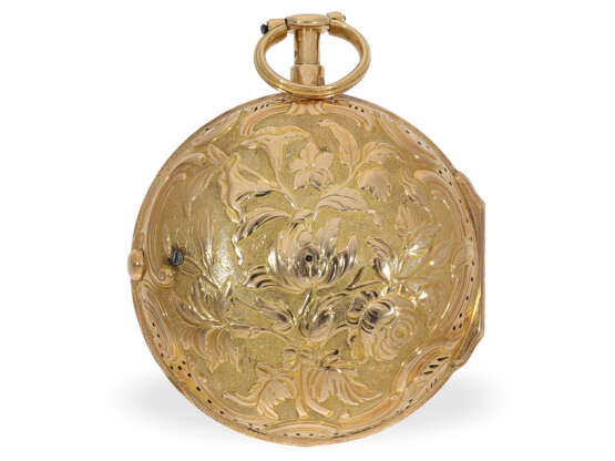 Taschenuhr mit seltener Repetition und sehr seltenem Prunkgehäuse, königl. Uhrmacher Baillon Paris, um 1750 - photo 3