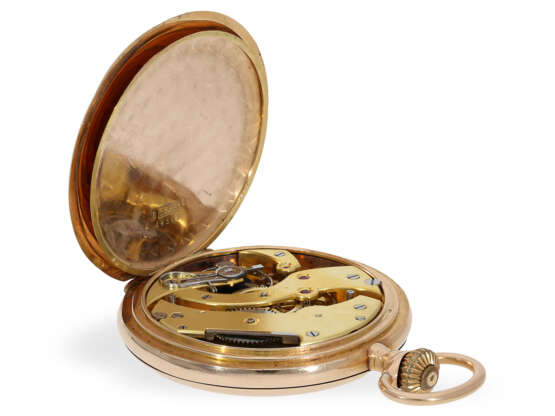 Taschenuhr: rotgoldene Savonnette, Ankerchronometer Alex Hüning Genf, ca. 1910 - фото 4