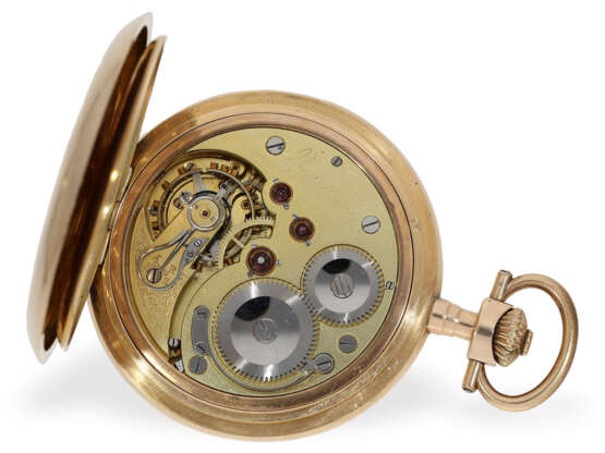 Taschenuhr: große und schwere Goldsavonnette mit Chronometerhemmung, ca. 1900 - photo 2