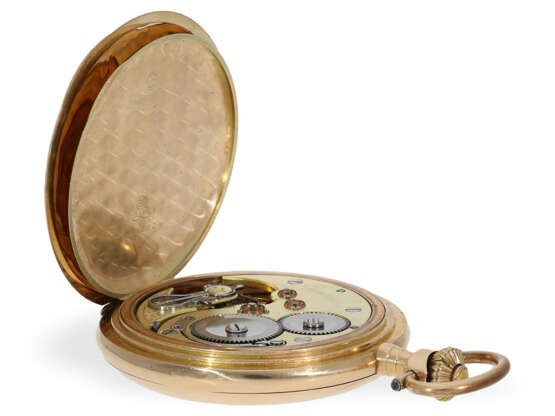Taschenuhr: große und schwere Goldsavonnette mit Chronometerhemmung, ca. 1900 - photo 4