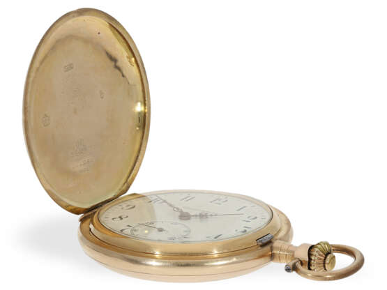 Taschenuhr: große und schwere Goldsavonnette mit Chronometerhemmung, ca. 1900 - Foto 6