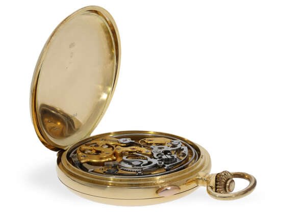 Taschenuhr: schweres 18K Chronometer mit Minutenrepetition und Chronograph, ca. 1900 - photo 3