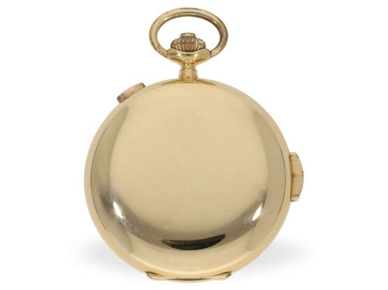 Taschenuhr: schweres 18K Chronometer mit Minutenrepetition und Chronograph, ca. 1900 - photo 6