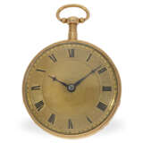 Taschenuhr: 18K goldene Zylinderuhr mit Schlagwerk und Musikwerk, ca. 1820 - фото 1