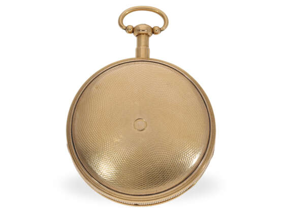 Taschenuhr: 18K goldene Zylinderuhr mit Schlagwerk und Musikwerk, ca. 1820 - Foto 5