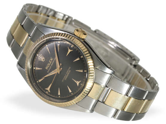 Armbanduhr: seltenes vintage Rolex Chronometer mit schwarzem Zifferblatt, Stahl/Gold, 50er-Jahre - photo 1
