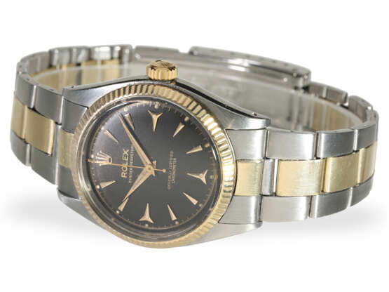 Armbanduhr: seltenes vintage Rolex Chronometer mit schwarzem Zifferblatt, Stahl/Gold, 50er-Jahre - Foto 7