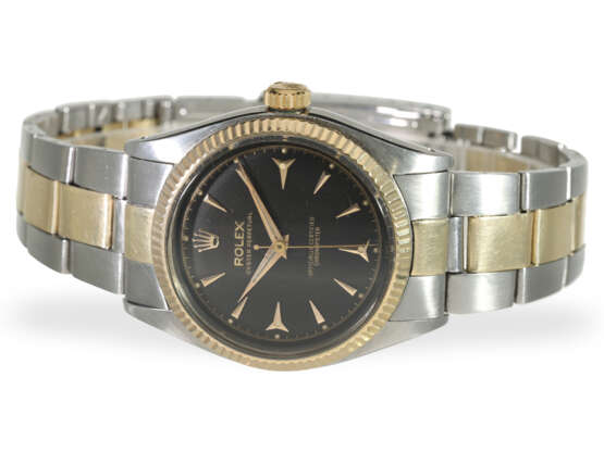 Armbanduhr: seltenes vintage Rolex Chronometer mit schwarzem Zifferblatt, Stahl/Gold, 50er-Jahre - фото 8