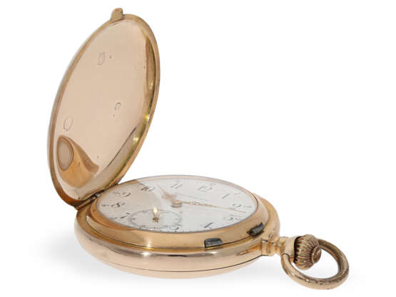 Taschenuhr: besonders schwere, rotgoldene Savonnette mit Chronometerhemmung, ca. 1900 - Foto 6