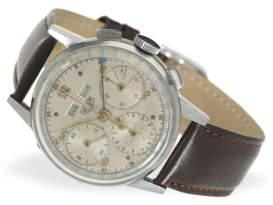 Armanduhr: seltener vintage Heuer Chronograph Triple Date, Valjoux 72C, 40er-Jahre - photo 1