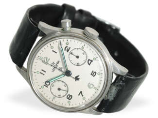Armbanduhr: äußerst seltener Lemania Militär-Chronograph "promethium lume", ca. 1953