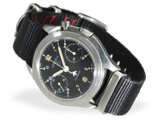 Armbanduhr: nahezu neuwertiger, großer Lemania Militär-Chronograph, 60er-Jahre - Foto 1