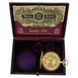 Taschenuhr: prächtige A. Lange & Söhne Glashütte Goldsavonnette mit Originalbox, ca. 1911 - Foto 9