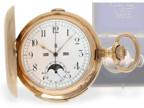 Taschenuhr: hochkompliziertes, extrem rares Chronometer mit 6 Komplikationen, ca. 1900 - photo 1