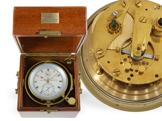 Marinechronometer: seltenes Glashütter Marinechronometer, seltener Originalzustand, mit Stammbuchauszug - фото 1