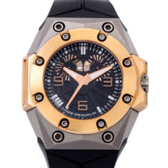 LINDE WERDELIN "Oktopus II Double Date" limited men's wristwatch, ref. A.OKTII.TRG.1. MSRP 20.900,- .