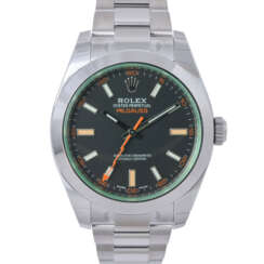 ROLEX Milgauss 'Black'. Ref. 116400GV. Partially glued. Men's wristwatch.